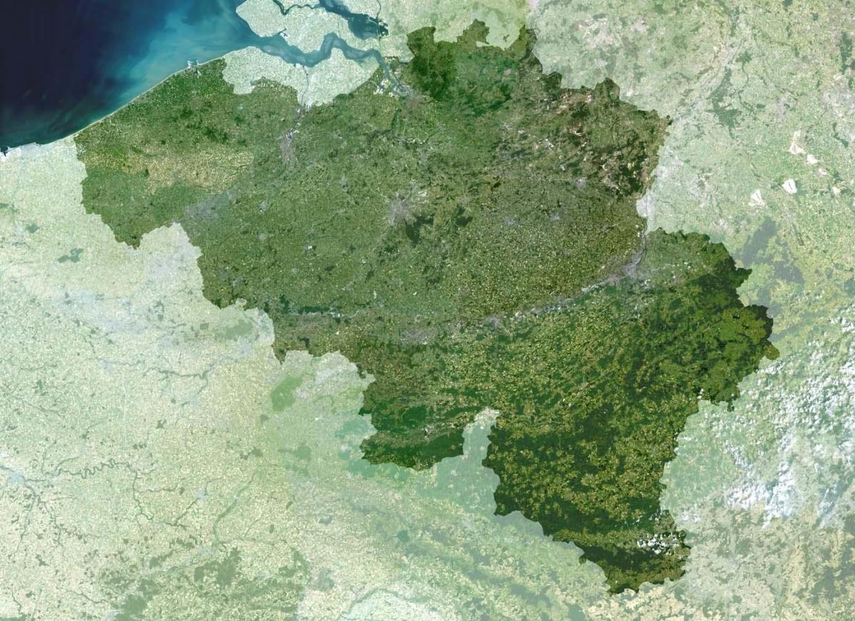 Mapa de la vista del cielo de Bélgica